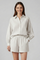 Women’s Striped Two Piece Set with Button Shirt and Elastic Waist Shorts 5
