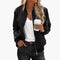 Women's Stylish Bomber Jacket with Functional Pockets and Zip Closure for Versatile Casual Wear 10