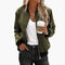 Women's Stylish Bomber Jacket with Functional Pockets and Zip Closure for Versatile Casual Wear 4