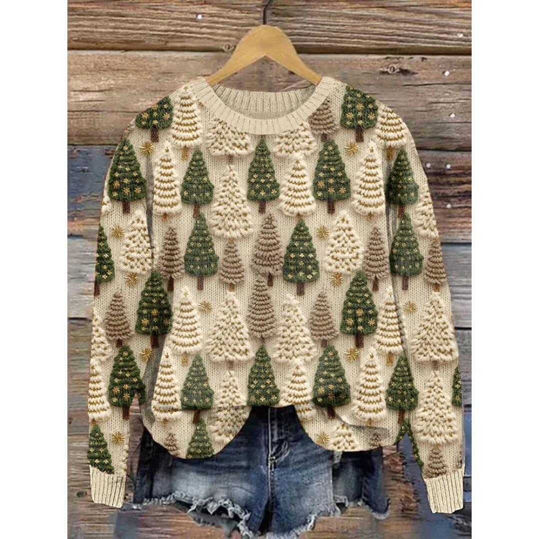 Women's Stylish Christmas Sweater Cozy Knit Fabric 0