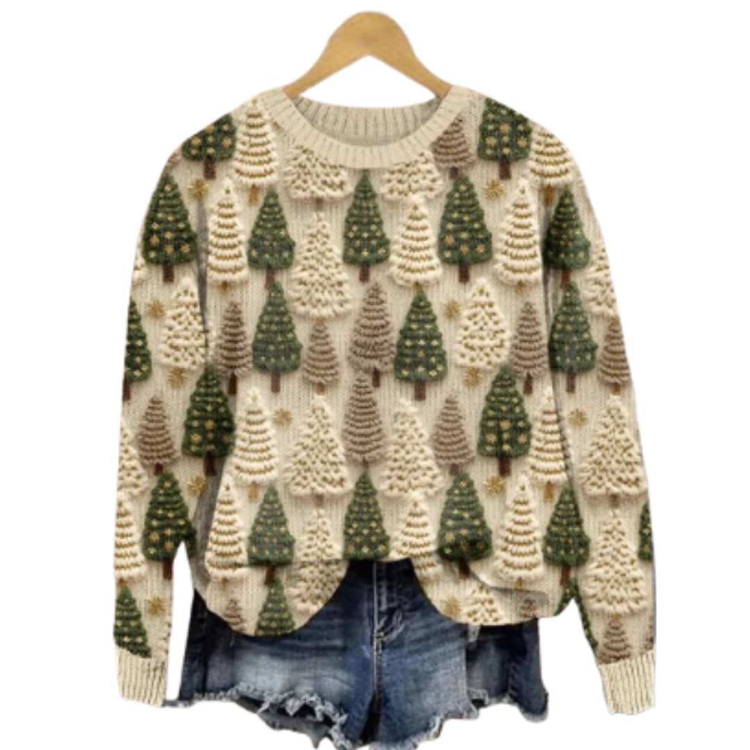 Women's Stylish Christmas Sweater Cozy Knit Fabric 1