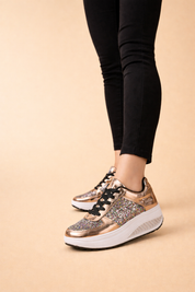 Women's Stylish Glitter Platform Sneakers Comfortable Casual Footwear 0