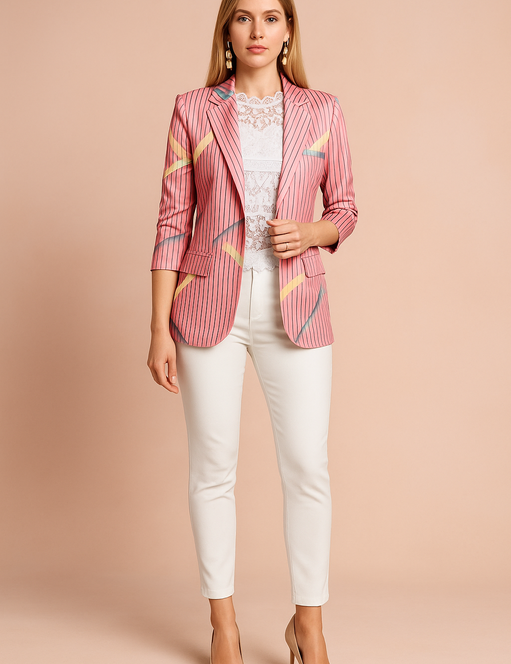 Women's Stylish Jacket with Shawl Collar Lightweight High-Quality Fabric 6