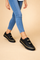 Women's Stylish Lace-Up Low-Top Sneakers Comfortable Faux Leather 0