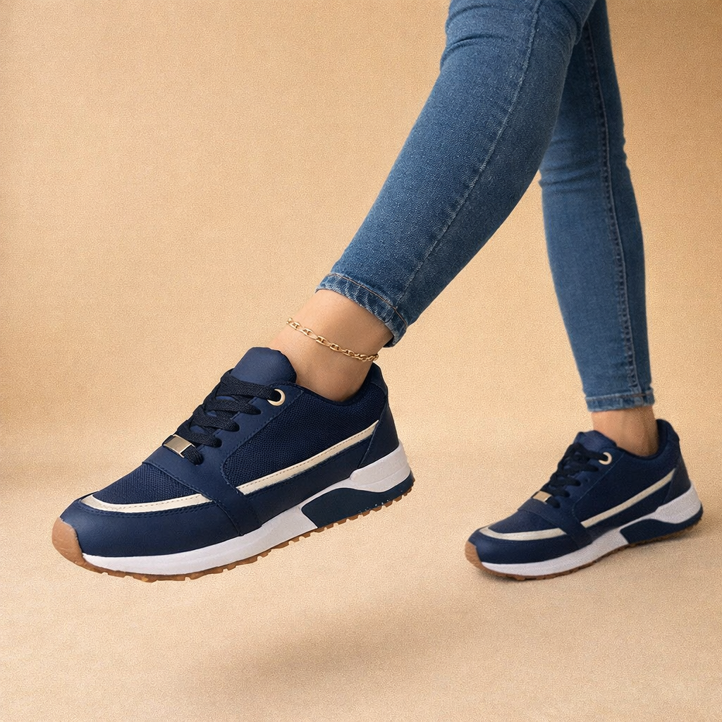 Women's Stylish Lace-Up Sneakers Comfortable Breathable Fabric 0