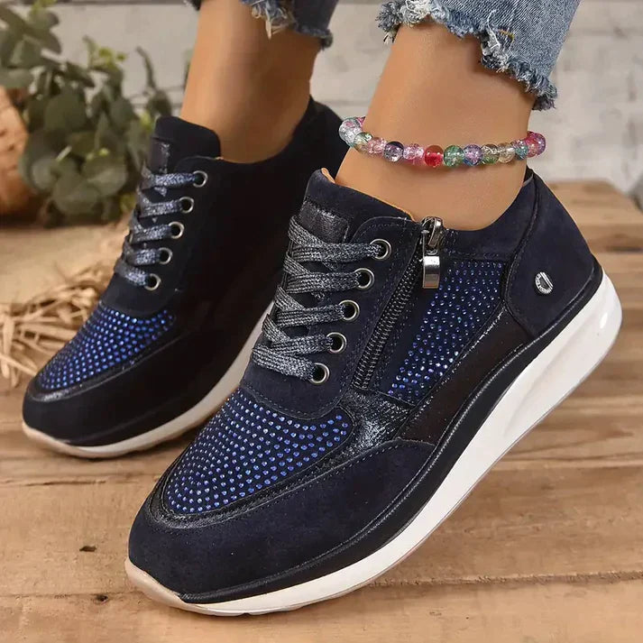 Women's Stylish Lace-Up Sneakers Comfortable Breathable Fabric 2