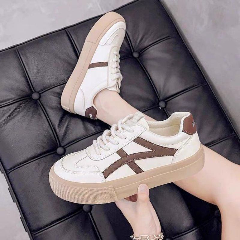 Women's Stylish Lace-Up Sneakers Comfortable Faux Leather 1