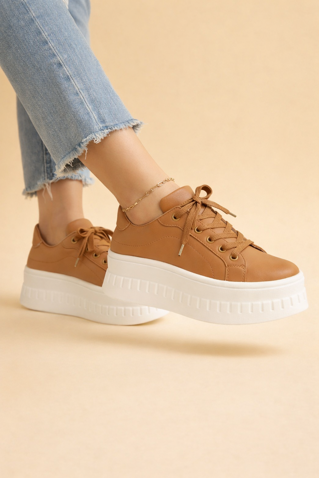 Women's Stylish Plateau Sneakers Comfortable Synthetic 0