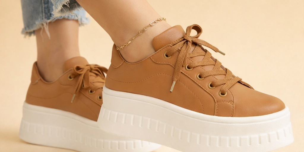 Women's Stylish Plateau Sneakers Comfortable Synthetic 0