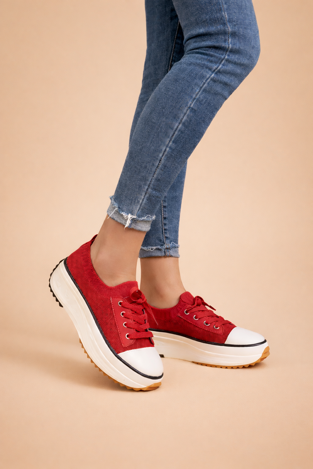 Women's Stylish Platform Sneakers Comfortable Knit Upper 7