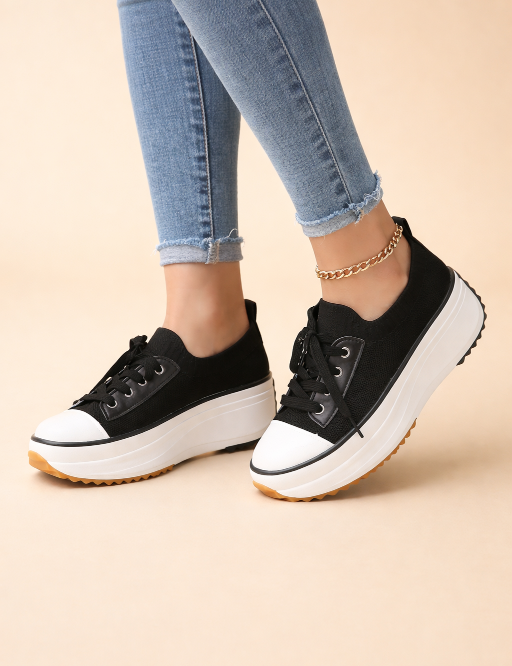 Women's Stylish Platform Sneakers Comfortable Knit Upper 4