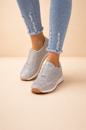 Women's Stylish Slip-On Sneakers Comfortable Glitter Design 0