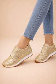 Women's Stylish Slip-On Sneakers Comfortable Glitter Design 1