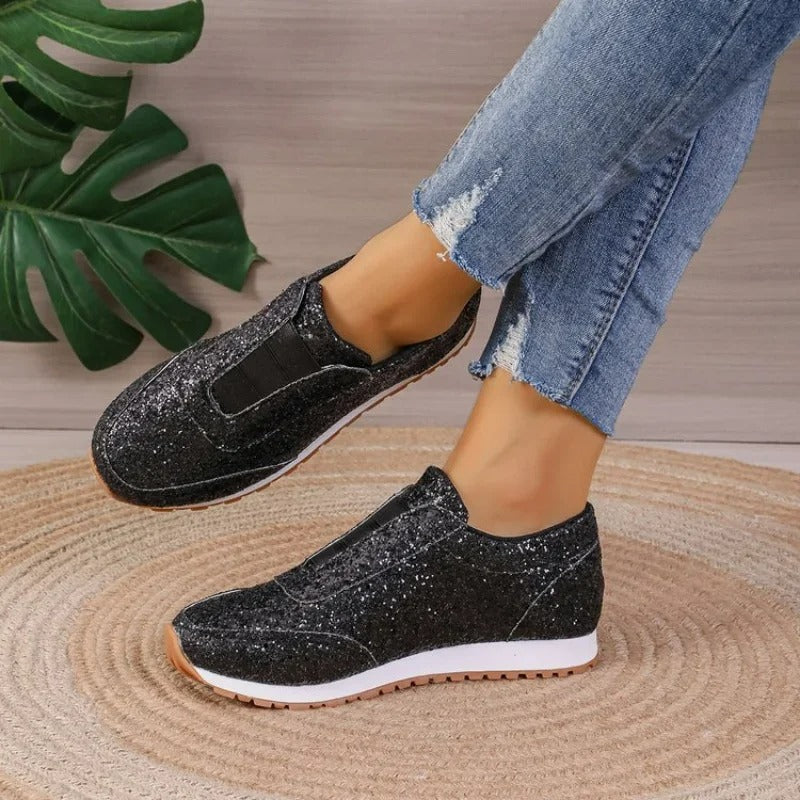 Women's Stylish Slip-On Sneakers Comfortable Glitter Design 2