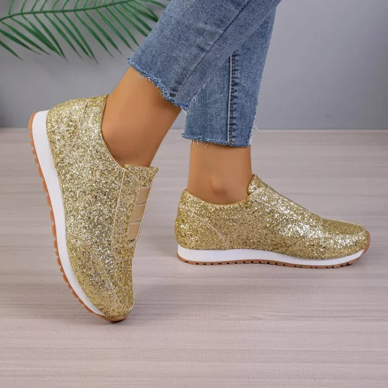 Women's Stylish Slip-On Sneakers Comfortable Glitter Design 5