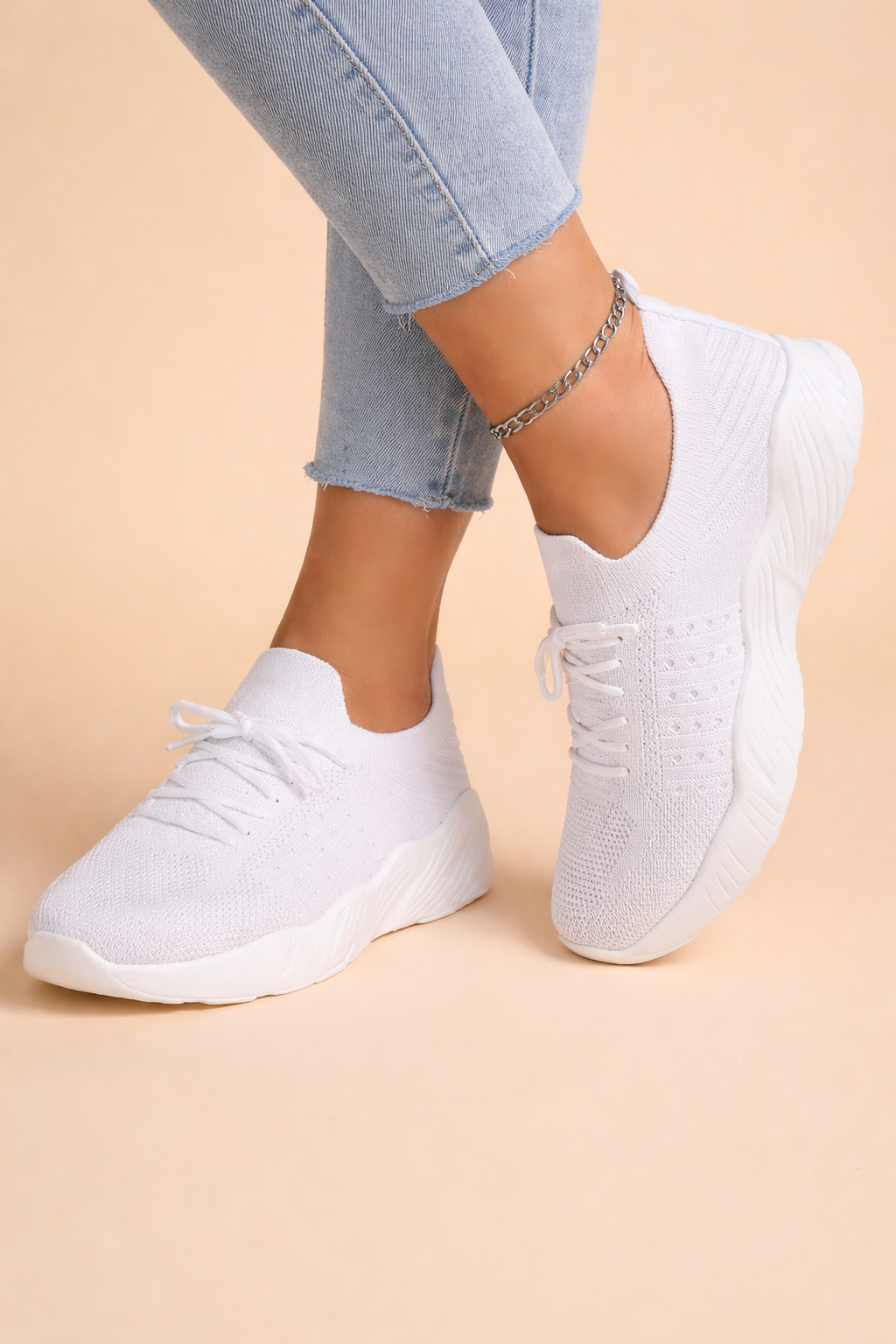 Women's Stylish Slip-On Sneakers Comfortable Knit Fabric 3