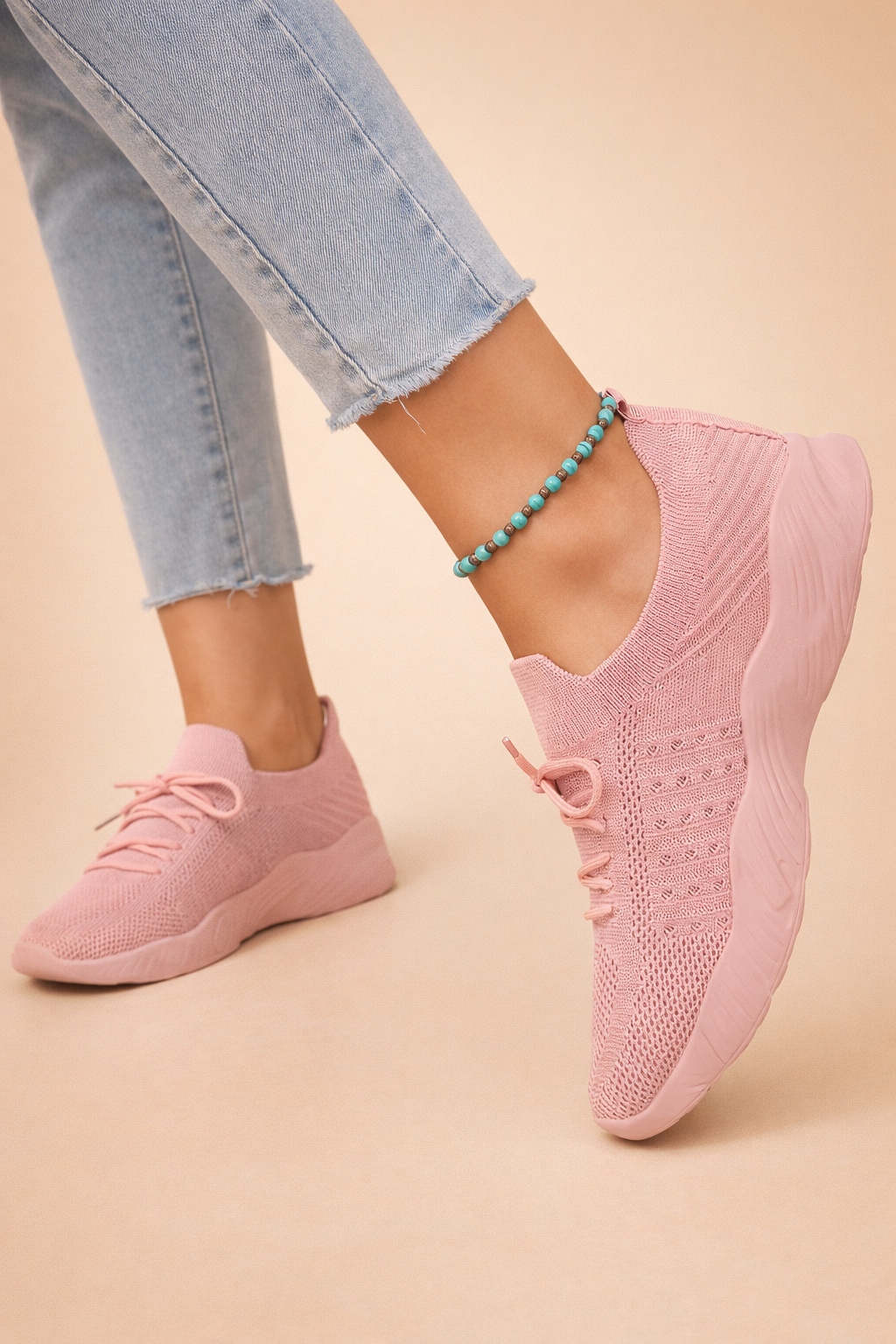 Women's Stylish Slip-On Sneakers Comfortable Knit Fabric 4