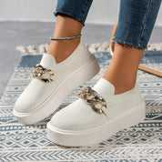 Women's Stylish Slip-On Sneakers Comfortable Platform Knit 2