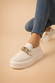 Women's Stylish Slip-On Sneakers Comfortable Platform Knit 3
