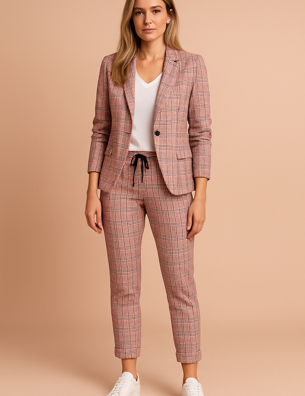 Women's Suit for Casual Elegance Comfortable Fabric Blend Pant Suit 0