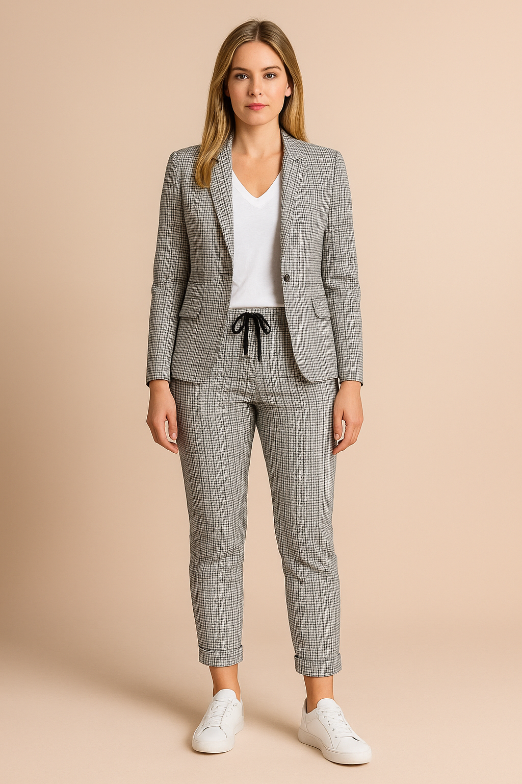 Women's Suit for Casual Elegance Comfortable Fabric Blend Pant Suit 3