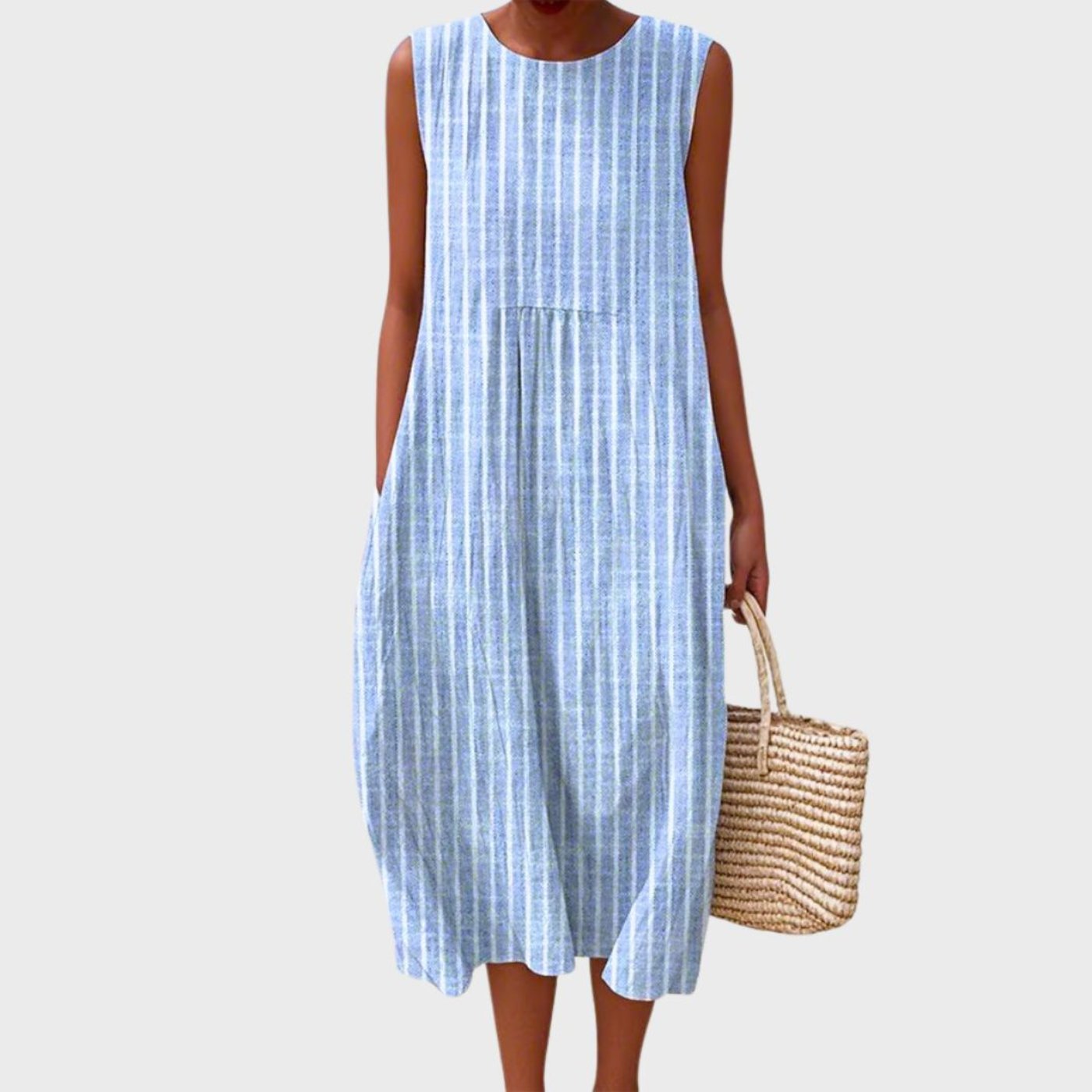 Women's Summer Dress - Sleeveless Relaxed Fit Midi Dress for Casual and Elegant Occasions 3