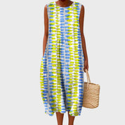 Women's Summer Dress - Sleeveless Relaxed Fit Midi Dress for Casual and Elegant Occasions 4