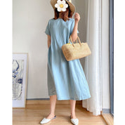 Women's Summer Dress, Relaxed-Fit Midi Dress with Pockets for Warm Weather 6