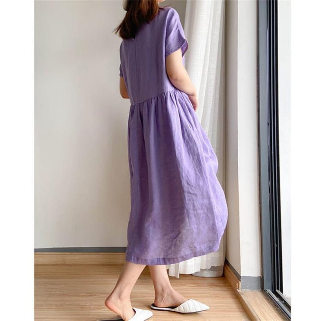 Women's Summer Dress, Relaxed-Fit Midi Dress with Pockets for Warm Weather 8