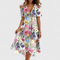 Women's Summer Dresses Floral V-Neck Midi Dress Casual Elegant Sundress 1