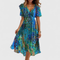 Women's Summer Dresses Floral V-Neck Midi Dress Casual Elegant Sundress 3