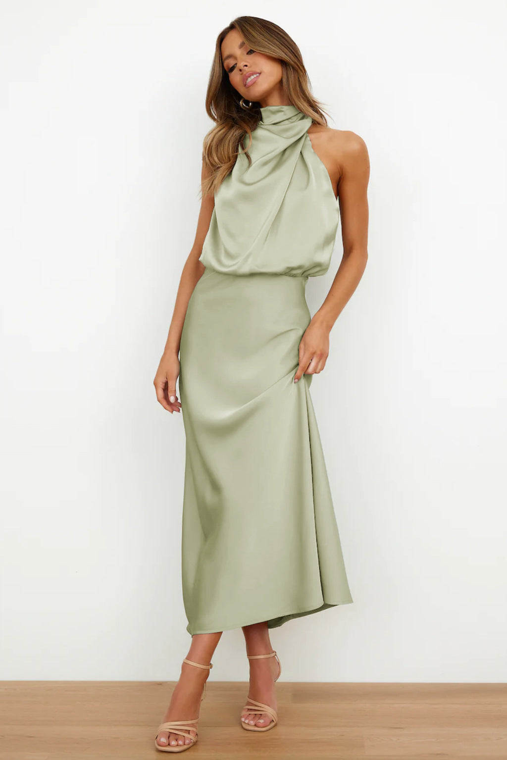 Women's Summer Halterneck Maxi Dress - Elegant Cocktail Dress for Evening Events 1