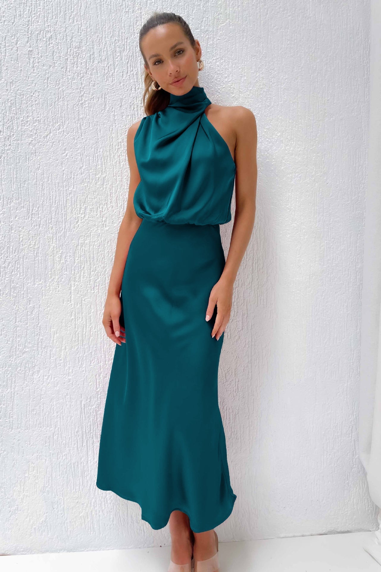 Women's Summer Halterneck Maxi Dress - Elegant Cocktail Dress for Evening Events 10
