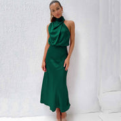 Women's Summer Halterneck Maxi Dress - Elegant Cocktail Dress for Evening Events 11