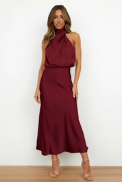Women's Summer Halterneck Maxi Dress - Elegant Cocktail Dress for Evening Events 13