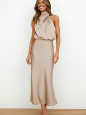 Women's Summer Halterneck Maxi Dress - Elegant Cocktail Dress for Evening Events 3