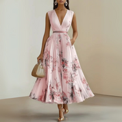 Women's Summer Maxi Dress - Sleeveless Floral Pattern for Elegant Warm Weather Style 2