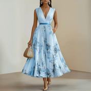 Women's Summer Maxi Dress - Sleeveless Floral Pattern for Elegant Warm Weather Style 3