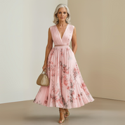 Women's Summer Maxi Dress - Sleeveless Floral Pattern for Elegant Warm Weather Style 8