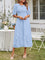 Women's Summer Midi Dress with Smocked Bodice, Puff Sleeves, and Tiered Skirt 5