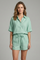 Women’s Summer Two-Piece Set Button Front Shirt and Drawstring Shorts 2