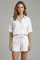 Women’s Summer Two-Piece Set Button Front Shirt and Drawstring Shorts 6
