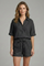 Women’s Summer Two-Piece Set Button Front Shirt and Drawstring Shorts 7
