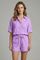 Women’s Summer Two-Piece Set Button Front Shirt and Drawstring Shorts 9