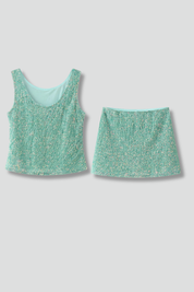 Women’s Summer Two-Piece Set with Strap Top and Mini Skirt 1