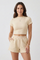 Women’s Summer Two Piece Set with Short Sleeve Crop Top and Elastic Waist Shorts 0