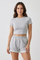 Women’s Summer Two Piece Set with Short Sleeve Crop Top and Elastic Waist Shorts 6