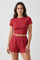 Women’s Summer Two Piece Set with Short Sleeve Crop Top and Elastic Waist Shorts 9