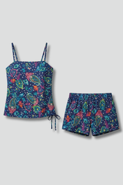 Women’s Summer Two Piece Set with Spaghetti Strap Top and Adjustable Drawstring Shorts 1