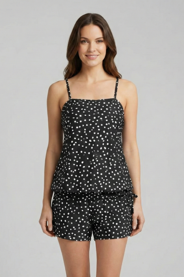 Women’s Summer Two Piece Set with Spaghetti Strap Top and Adjustable Drawstring Shorts 5